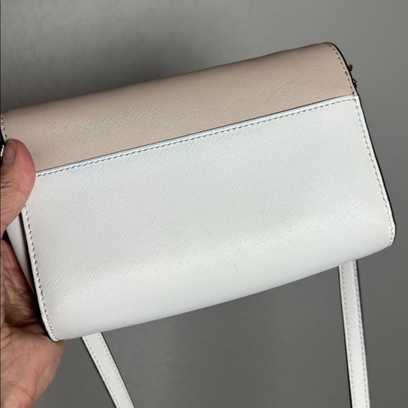 Kate Spade Blush Pink & White Crossbody Bag Silver Hardware 7.5x5x2 Spring - Picture 9 of 9